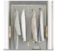 Générique Barre de penderie réglable et escamotable, Cintre à vêtements relevable à Double Amortisseur, Rail à vêtements Durable en Alliage d'aluminium pour armoires de Largeur 510-650 mm (Kaki)