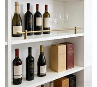 Générique Barre de sécurité Avant pour étagère métallique, Tige décorative en Alliage d'aluminium de 81 cm (32 po) pour étagères Ouvertes, bibliothèques, Caves à vin - Lot de 2, doré, Compatible avec