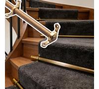 Générique Barres de Tension en Laiton Antique pour escalier, 17 pièces, Robustes et faciles à Installer, idéales pour Les Tapis d'escalier et la décoration des Cages d'es