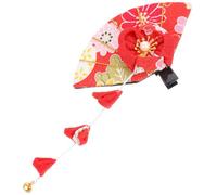 Générique Barrette Cheveux en Tissu Rouge Décoration et Pompon, Accessoire Élégant pour Femme, Protection des Cheveux en Style Japonais pour Fête