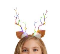 Générique Barrettes à Cheveux Renne pour - Accessoire de Tête de Noël avec Lumière LED,Accessoire de Tête pour Photomaton,Pour Ados Adultes Costumes Fêtes Spectacles Créateurs De Contenu Conventions