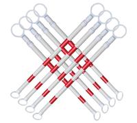Générique Barrière de signalisation réglable à Haute visibilité, séparateur de sécurité rétractable et réfléchissant, cônes de signalisation temporaires pour la sécurité extérieure (Rouge et Blanc, 8