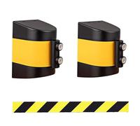 Générique Barrière magnétique rétractable Murale pour la Gestion des foules, Cordon de sécurité Jaune et Noir, Fixation Murale, Longueur réglable de 2 à 9,75 m, Durable e