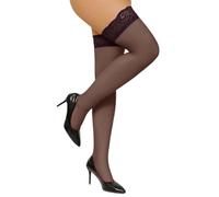 Générique Bas Autofixants Femme, Bas Cuissards Rose Fuchsia avec Dentelle Large Élastique Sexy Transparents Sheer pour Lingerie Séduisante, Soirée, Usage Quotidien et Cadeau Couple
