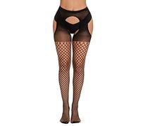 Générique Bas Autofixants Femme Sexy sans Couture Bas Résille de Cuisse Collant ouvert effet Porte-jarretelles Collants pour Porte-Jarretelles Trou Entrejambe