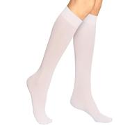 Générique Bas de Contention Blancs Mi-Long, Tissu Élastique et Lisse, Chaussettes de Soutien pour Œdème, Fatigue des Jambes et Usage Médical Léger
