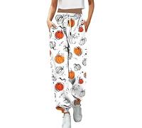 Générique Bas De Jogging Femme, Déguisement Halloween Adulte Pantalon De Sport Large Taille Haute Pantalon De Détente Imprimé Halloween Sweatpants Pants Confortable Et Ample Sportswear