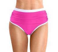 Générique Bas de Maillot de Bain Femme Taille Haute Vintage Bas Bikini Culotte Maillot Gainante Ventre Élastique Slip Bain Couleur Unie Plage Slip Bikini Triangle