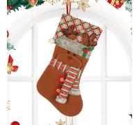 Générique Bas De Noël - Bas de Cheminée de 47 Centimètres avec Motif 3D | Sacs Réutilisables pour Bonbons de Noël | pour et Adultes, Bonbons, Petits Jouets, Cheminée, Maison de Fêtes, Manteau de