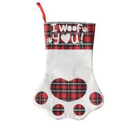 Générique Bas De Noël pour Animaux | Chaussette Cadeau à Empreintes de Patte,Porte-Aliments De Fête Festive,pour Filles Garçons Adultes Tout-Petits Cheminée Salle De Classe Fête Friandises