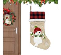 Générique Bas De Noël Vintage, Décoration De Bas De Noël Bonhomme De Neige, Remplissage Amusant pour Famille Chocolats Cheminée Petits Jouets Poignée Porte Amis Bonbons Porche Jardin
