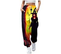 Générique Bas Jogging Femme, Deguisement Adulte Halloween Femme Pantalon Survetement Coton Taille Haute Pantalon De Détente Jambe Large Imprimé Halloween Pants Confortable Ample avec Poches