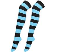 Générique Bas rayés pour homme et femme - Bas de cuisse pour Halloween et cosplay - Bout ouvert