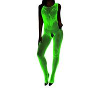 Générique Bas Résille Fluorescents Femme Halloween La Nuit Lingerie Maille Nylon Élastique Transparent Soirée Déguisement Accessoire Brillant dans L obscurité