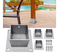 Générique Base d'ancrage Robuste en Acier Inoxydable pour Poteau de clôture, Compatible avec Les poteaux de 2x2, 3x3, 4x4, 5x5 et 6x6 Pouces, épaisseur 4 mm. Vis et Chevilles pour béton incluses pour