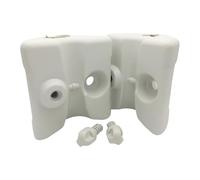 Générique Base De Parasol Ronde Lestée À Eau Séparable en Deux Support Stable pour Parasol Déporté Extérieur Jardin Terrasse Balcon Structure Porteuse Résistante HDPE Installation Facile Blanche 9L