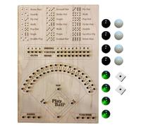 Générique Baseball Board Game - Wooden Tabletop Strategy Set Smooth, Dice Play Interactive Activity, Glass Pinballs Rolling Action Competitive Skill Challenge Entertainment System Family Gathering