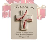 Générique Baseball Card Cross - Handmade Pocket Blessing for Holiday Décor | Creative Resin with Portable Card Design, 10x14cm, 5x5cm Cross Accent, Kids, Adults, Thanksgiving Party