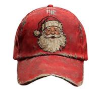 Générique Baseball Hat for Men, Red Vintage Santa Claus Christmas Cap | Funny Santa Printed Baseball Hat, Holiday Headwear for Daily Wear, Travel, Camping, Hiking, Sports and Birthday Parties