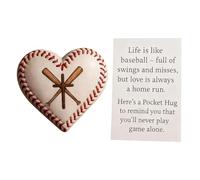 Générique Baseball Hug - Heart Shape Keepsake | Symbolic Gift with Inspirational Message & Compact Handheld Design for Practice Field Training Camp Game Day and Tournament Support