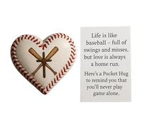 Générique Baseball Hug Keepsake - 3D Heart Shape Inspirational Collectible | sturdy Resin with Sports Themed Design Perfect for Athletes Fans Practice Training Games and gift