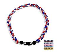 Générique Baseball NecklacesThree Braided Rope Tornado Pattern Necklace for beaded rope for rope number necklaces for game day (14#,18 inches)