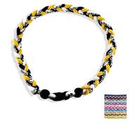 Générique Baseball NecklacesThree Braided Rope Tornado Pattern Necklace for beaded rope for rope number necklaces for game day (9#,18 inches)