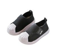 Générique Basket Enfant Garcon Chaussures de Planche pour Enfants,Chaussures de Sport Confortables à Semelle Souple,en Maille Respirante,pour garçons et Filles,Mode Printemps et Automne(Black,30)