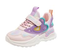 Générique Basket Fille,Chaussures De Sport pour Filles, ModèLe à La Mode, d'amour Mignonne, Respirantes Et Confortables, Quatre Saisons, Chaussures DéContractéEs à Boucle à Crochet (Purple, 33)