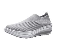 Générique Basket Orthopedique Femme Chaussure Securite Casual Mesh Rocking Student Fashion Femmes Chaussure Soft Working Bottom Chaussures Décontractées pour Femmes Basket Femme Baskets (Grey,40)