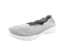 Générique Basket Orthopedique Femme Chaussures de Sécurité Fashion Summer Women Maillage Respirant Confortable Léger Glissement sur La Bouche Peu Profonde Basket Femme Chaussures de (Grey,42)