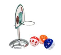 Générique Basketball Bird Toy, Interactive Toy Conures, 3 Balls Playset, 5.08x3.15in Portable Cage Stand, Fun Parrot Training for Cockatiels, Conures, Other Small Birds