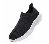 Générique Baskets Décontractées Homme et Femme sans Lacets Slip-on Chaussures Chaussette en Tissu Maille Tricotée Respirantes Antidérapantes pour Ville (White, 44)