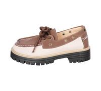 Générique Baskets Femme Lacets Basses Multicolores Cuir Confortables Chaussures Quotidiennes(Brown, 42)