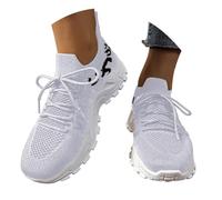 Générique Baskets pour Femmes,Chaussures Runing avec Bande Lastique Maille Solide Lacets Plateforme Chaussures de Sport Jogging Peu Profondes Fitness Gym Outdoor
