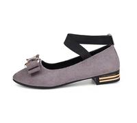 Générique Baskets Slip-on Chaussures Plates décontractées d'été à Bout Pointu, décolleté Bas, nœud Papillon et Bride Strass, Talon Bas (Grey, 40)