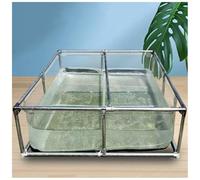 Générique Bassin à Poissons Pliable en Acier avec revêtement en PVC, Aquarium d'élevage de koïs intérieur/extérieur, Conception Flexible avec Panneau d'observation pour Un Entretien Facile