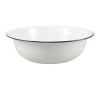Générique Bassine de Bain de Émail Rétro avec Bord Bleu Bassine Polyvalente pour Bain de Lavage Lessive et Soins Spa à Domicile