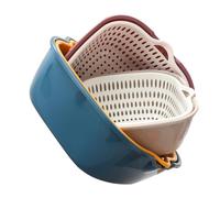 Générique Bassine Légumes Empilable à Double Couche Lot de 6 Poignées, Panier Égouttoir pour Évier, Support de Lavage Fruits et Légumes, Accessoire la Cuisine pour Usage Quotidien