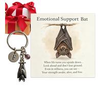 Générique Bat Inspirational Keychain With Encouragement Verse Card - Metal Pendant Keepsake For Christmas,Bag, Bat Inspirational Keychain, Courage Hanging Upside Down Metal