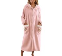 Générique Bata Mujer Invierno - Albornoz Mujer Forro Polar, Batas de Casa Señora, Coralina, Acogedora Albornoz Mujer Bata de Baño para Ducha, Suave, Absorbente, Unisex