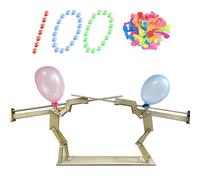 Générique Bataille de Ballons,Marionnettes de clôture en Bois Faites à la Main,Combat de Ballons au Rythme Rapide,Jeu de Bataille de Bots en Bois pour 2 Joueurs,Jeux de fête Whack a Balloon