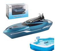 Générique Bateau télécommandé pour Piscine,Bateau Rapide télécommandé | Jouet Rechargeable pour Petits,Jouet de Bateau Bleu pour, modèle de Hors-Bord électrique pour piscines, Lacs, fête