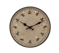 Générique Bathroom Clock - Read Silent Battery, Waterproof Honey Bee Wall Clock, Rustic Country Style | Quiet Non Ticking Cute Bee Themed Home Aesthetic Decor Long Farmhouse Wall Art