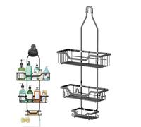 Générique Bathroom Organizer - Steel 67x30x12.5cm | Bathroom Shelf with Adhesive Shower Basket, Shower Shelves | No Drilling Showér Storage Racks Wall Mount Apartment Home