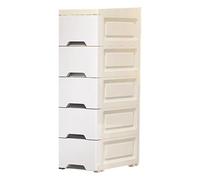 Générique Bathroom Storage Cabinet, 5-Tier Vertical Organizer, Narrow Space Design, Rolling Casters Included, Drawer Shelf Unit for Kitchen, Apartment, Hotel, Rental, Restaurant, Business Use