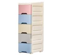 Générique Bathroom Storage Cabinet, 5-Tier Vertical Organizer, Narrow Space Design, Rolling Casters Included, Drawer Shelf Unit for Kitchen, Apartment, Hotel, Rental, Restaurant, Business Use