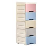 Générique Bathroom Storage Cabinet, Kitchen Organizer Cabinet, Vertical Drawer Unit, 5.51x11.81x31.5 inches 5 Tier Slim Design, Rolling Casters, Ideal for Apartment, Hotel, Rental, Restaurant, Office