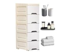 Générique Bathroom Storage Cabinet, Narrow Kitchen Organizer, 5.51x11.81in Vertical Drawer Shelves, 5 Tier Slim Design, Rolling Caster Base for Hotel, Apartment, Rental, Kitchen, Restaurant, Bathroom