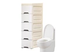 Générique Bathroom Storage Cabinet, Narrow Kitchen Organizer, 5-Tier Drawer Design, Rolling Caster Wheels, Ideal for Hotel Apartment Rental Restaurant Bathroom Business Use, 1 Set